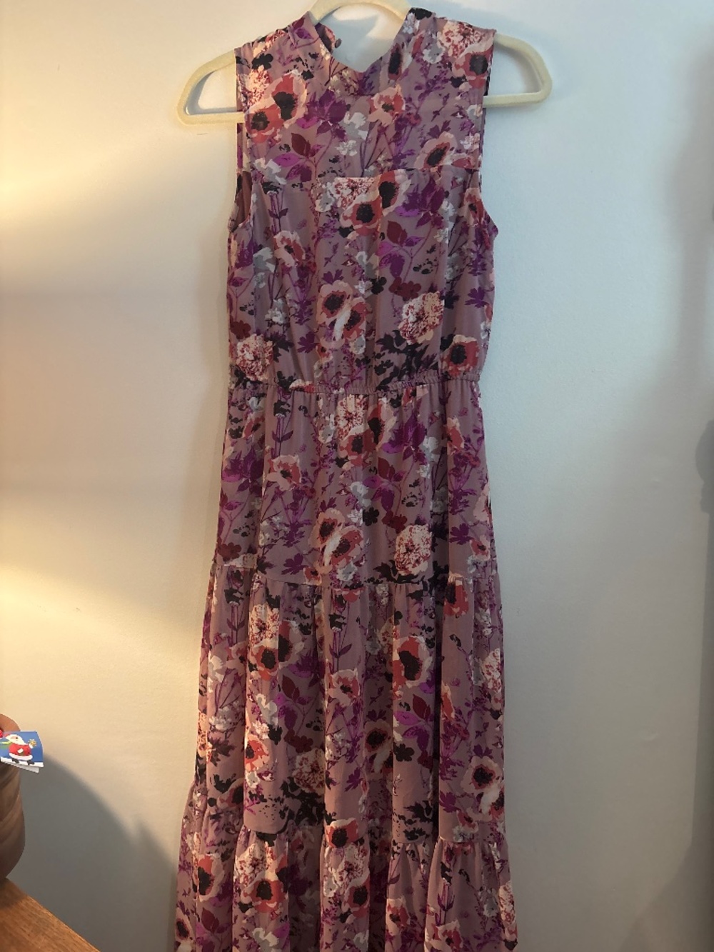 Lulus purple floral midi dress xs